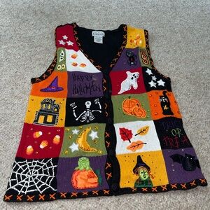 Basic Editions Halloween Embellished Vest - Vintage